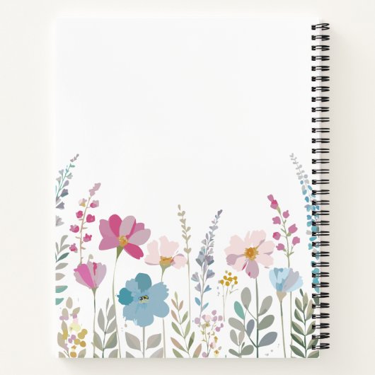 Elegant Initial Stylish Floral Notebook Notitieboek (Achterkant)