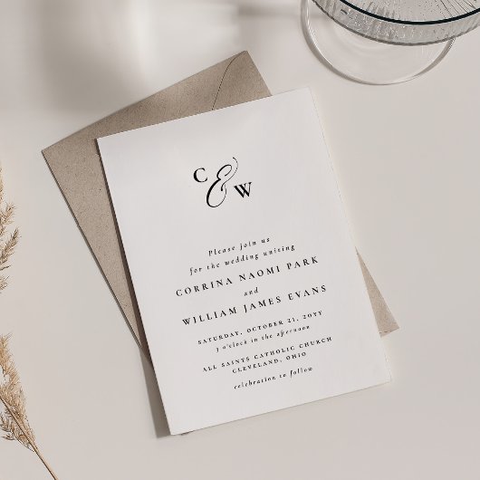 Elegant initialen minimaal zwart-wit