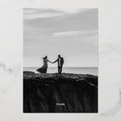 Elegant Initialen Refined Wedding Folie Invitation Folie Uitnodiging (Achterkant)