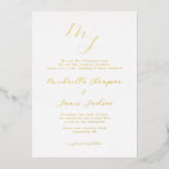 Elegant Initialen Refined Wedding Folie Invitation Uitnodiging<br><div class="desc">Elegant Initialen Refined Wedding Invitation,  foto op de achterkant</div>