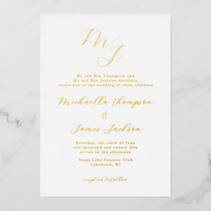 Elegant Initialen Refined Wedding Folie Invitation Uitnodiging