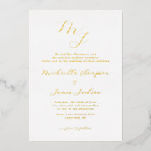 Elegant Initialen Refined Wedding Folie Invitation