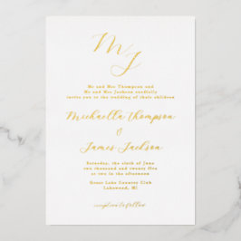Elegant Initialen Refined Wedding Folie Invitation Uitnodiging