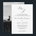 Elegant Initialen Refined Wedding Invitation Kaart<br><div class="desc">Elegant Initialen Refined Wedding Invitation,  foto op de achterkant</div>