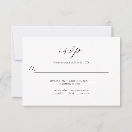 Elegant Initialen RSVP-kaart met geraffineerd wedd RSVP Kaartje (Voorkant)