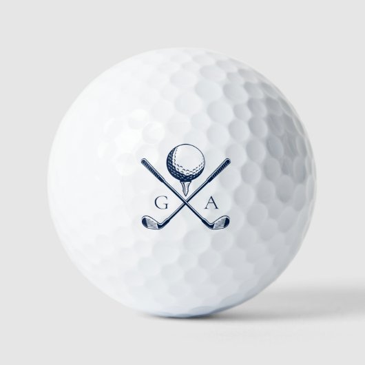 Elegant Initials Custom Golf Gift- Modern Monogram Golfballen (Voorkant)