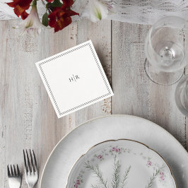 Elegant Initials Modern Wedding Napkin Servet