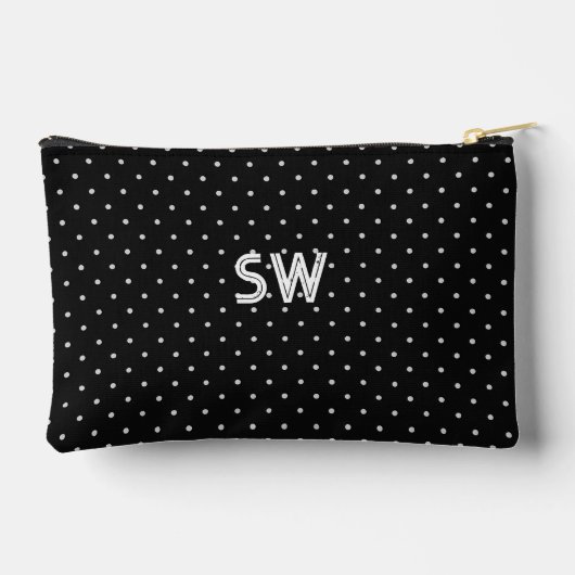 Elegant Initials Polka Dot Gift Pouch Etui (Achterkant)