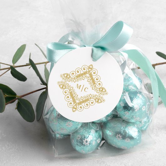 Elegant Initials Sophisticated Lace Ornament Rubberstempel