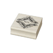Elegant Initials Sophisticated Lace Ornament Rubberstempel (Stempel)