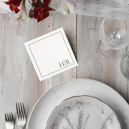 Elegant Initials Wedding Napkins Servet