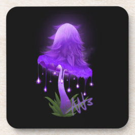 Elegant Inky Pet Gloeiende Paarse Paddestoel Bier Onderzetter