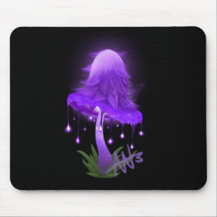 Elegant Inky Pet Gloeiende Paarse Paddestoel Muismat
