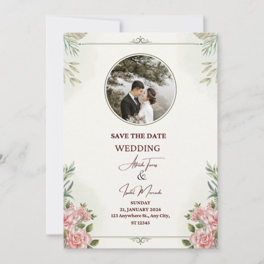 Elegant inspirational wedding card feestdagenkaart (Voorkant)