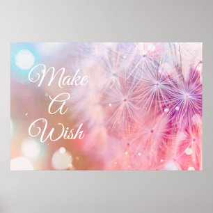 Elegant Inspirerend Dandelion maakt een wens Poster