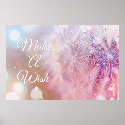 Elegant Inspirerend Dandelion maakt een wens Poster (Voorkant)