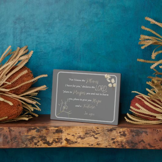 Elegant Inspirerende Bijbel Verse Jeremia 29:11 Fotoplaat (Zijkant)