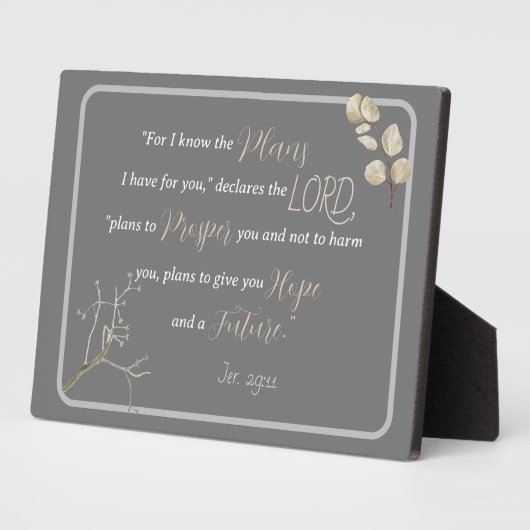 Elegant Inspirerende Bijbel Verse Jeremia 29:11 Fotoplaat (Zijkant)