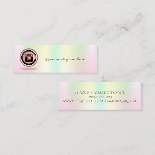 Elegant Instagram Social Media Mini Visitekaartje (Voorkant / Achterkant)