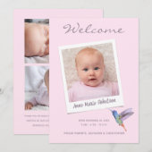 Elegant Instant Photo Moderne Multiple Photo Birth Aankondiging (Voorkant / Achterkant)