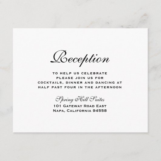 Elegant-insteekkaart Informatiekaartje (Voorkant)