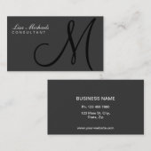 Elegant interieur monogram Professional Visitekaartje (Voorkant / Achterkant)