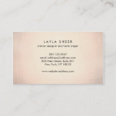 Elegant interieurontwerp Roos gouden strepen Visitekaartje (Achterkant)