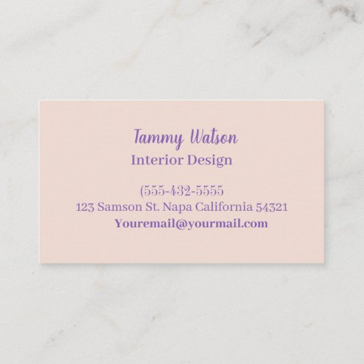 Elegant interieurontwerp visitekaartje (Achterkant)