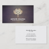 Elegant interior Designer Faux Gold Leaf Tree Wood Visitekaartje (Voorkant / Achterkant)