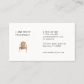Elegant Interior Designer, Franse voorzitter Visitekaartje (Achterkant)