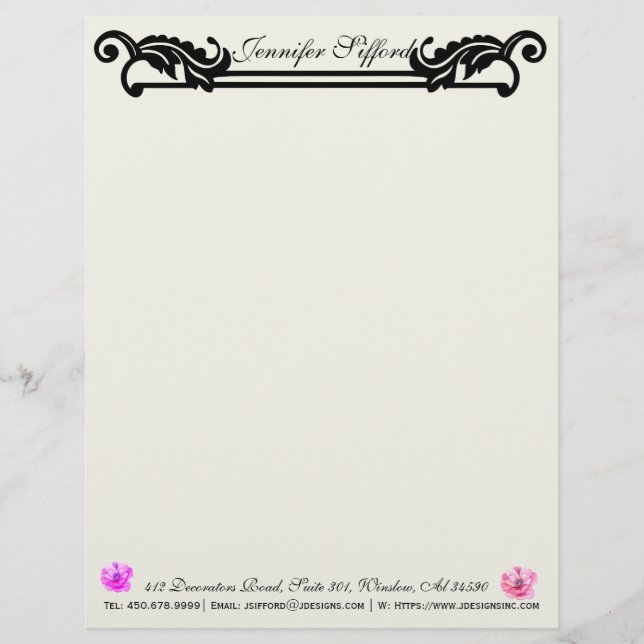 Elegant Interior Designer Specialized Letterhead Briefhoofd (Voorkant)