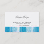 Elegant Interior Designer Striped Blue Visitekaartje (Achterkant)