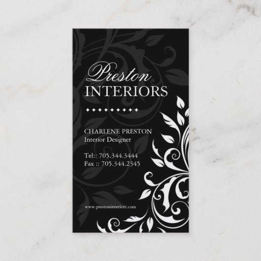 Elegant Interior Designer Visitekaartje (Voorkant)