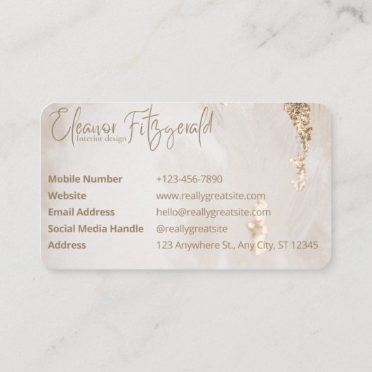 Elegant Interior Designer Visitekaartje (Achterkant)