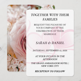 Elegant Interlocking Hearts Wedding Invitation | L Kaart