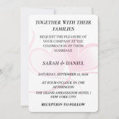 Elegant Interlocking Hearts Wedding Invitation | L Kaart (Voorkant)