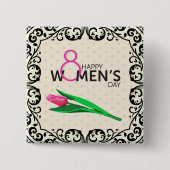 Elegant International Women Day Button (Voorkant)