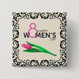 Elegant International Women Day Button