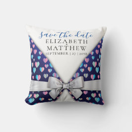 Elegant Invitation Bow and Heart Speckles Kussen
