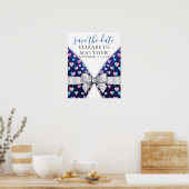 Elegant Invitation Bow and Heart Speckles Poster (Keuken)