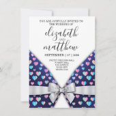 Elegant Invitation Briefkaart Bow and Heart Speckl (Achterkant)