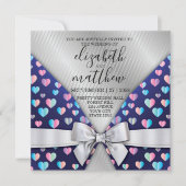 Elegant Invitation Briefkaart Bow and Heart Speckl (Voorkant)