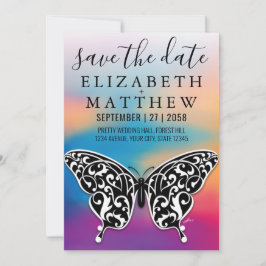 Elegant Invitation Car with Bow and Heart Speckles Kaart