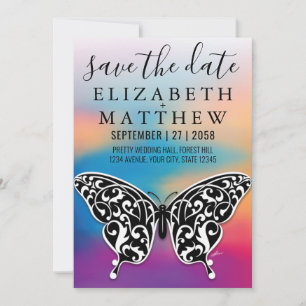 Elegant Invitation Car with Bow and Heart Speckles Kaart