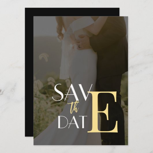Elegant Invitation Flat Save the Date Kaart (Voorkant / Achterkant)