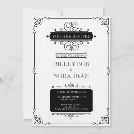Elegant Invitation, formaat: 5 x 7 inch, papier B  Kaart (Voorkant)