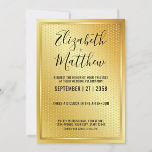 Elegant Invitation Gold Heart Speckles Design Aankondiging