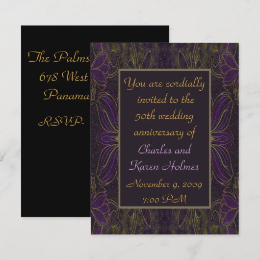 Elegant Invitation Kaart (Voorkant / Achterkant)