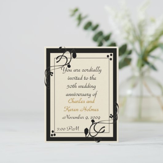 Elegant Invitation Kaart (Staand voorkant)