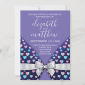 Elegant Invitation Kaart Bow and Heart Speckles De (Achterkant)